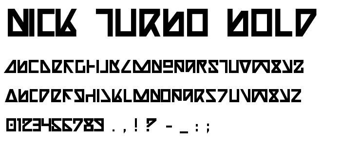 Nick Turbo Bold font